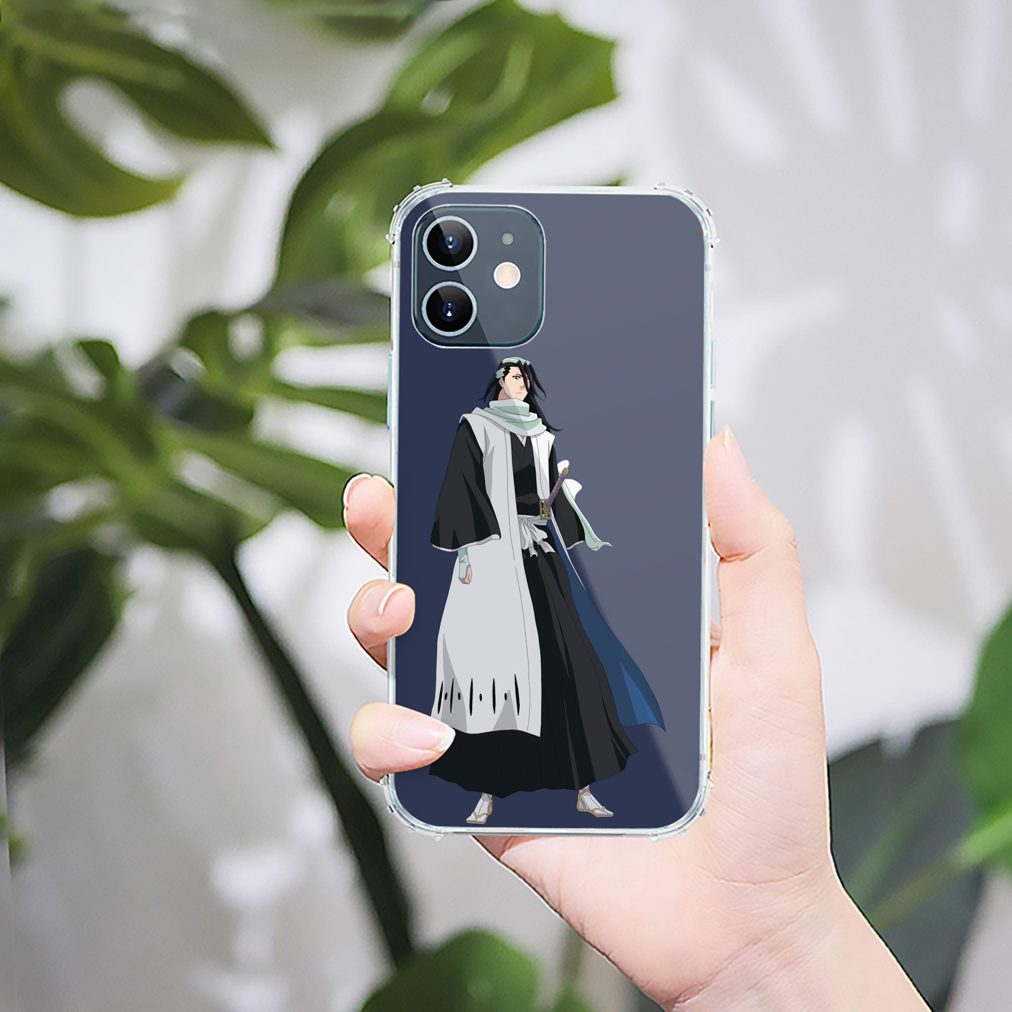 （画像用） ブリーチ くちき びゃくや BLEACH Kuchiki Byakuya 【iPhone 12シリーズ対応】透明スマホケース（クリアソフトケース）